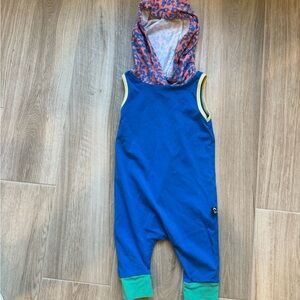 18 months Rags to Raches Blue Bodysuit with Patterned Hood